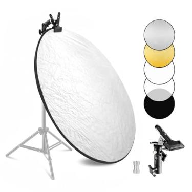Imagem de Selens Refletor De Luz Portátil 43 Polegadas/110 Cm Com Braçadeira, 5 Em 1, Dobrável, Multidisco, Fotografia, Translúcido, Prata, Dourado, Branco, Preto Para Iluminação Estúdio E Áreas Externas