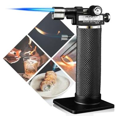 Imagem de HONEST Isqueiro Maçarico De Butano Com Modo Chama Dupla, Cozinha, Sopro Recarregável, Tubo Termorretrátil Microfusão, Soldagem Sem Gás (Tanque Abs)