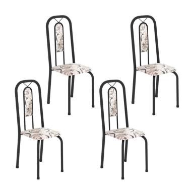 Imagem de Cadeiras para Sala de Jantar 4 Unidades Lívia Arabesco / Preto