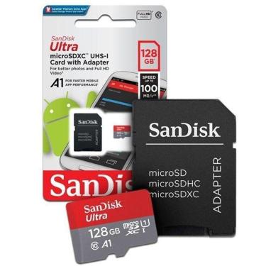 Imagem de Cartão De Memória 128Gb Sandisk Microsd Ultra A1 Speed