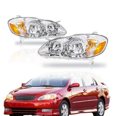 Imagem de labwork Substituição do conjunto de faróis para Toyota Corolla 2003-2008 Par de faróis lado do motorista e do passageiro