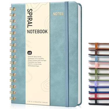 Imagem de Dotted Spiral Journal Notebook, A5 Hardcover Spiral Journals for Women Men, 100 GSM Dot Grid Paper Notebooks, 150 Pages Spiral Bullet Dotted Notebook for Writing Note Taking 5.75" x 8.38", Misty Blue