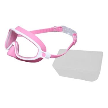 Imagem de Dynwave Óculos de natação infantis, confortáveis ​​e leves, equipamento de natação para mergulho com snorkel e esportes aquáticos, Rosa Branco