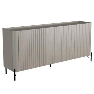 Imagem de Buffet Sala de Jantar 4 Portas Brise 1 Gaveta Pés Industrial Preto Nai