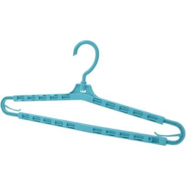 Imagem de Cabides De Terno Duráveis Rack De Secagem Gancho Giratório Sem Traços Rack De Cabide De Roupas Retrátil Organizador De Roupas Giratório De 360 Graus Organizadores De Guarda-roupa, Blue, 10pcs