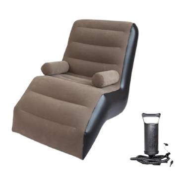 Imagem de AFXGUSD Sofá-cadeira Inflável, Sofá Preguiçoso, Sofá de Estar, Sofá Flocado para Jardim, Quarto Interno, Marrom, Tamanho real