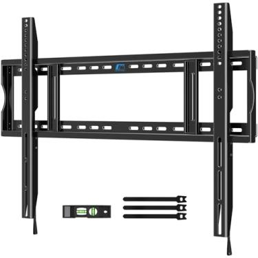 Imagem de HOME VISION Suporte de parede de TV fixo grande para TVs planas/curvas de 55 a 120 polegadas de até 150 kg, suporte de suporte de TV resistente de perfil baixo serve para pino de madeira de 40.6 cm