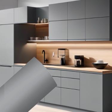 Imagem de Adesivo Vinil Autoadesivo, Cinza Claro Fosco, para móveis, Película Decorativa para Envelopamento de Armários, Mesa, Eletrodomésticos, Papel de Parede (50 CM X 2 METROS)