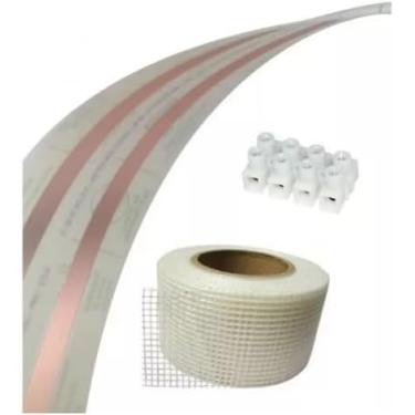 Imagem de Genérico Eletrofita Adesiva de 10A, 6 Metros, 2 Pistas, com 8 Conectores