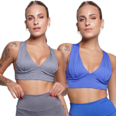 Imagem de KIT 2 Top Bojo Suplex Liso Serra e Mar Roupa Para Academia Treino Moda Fitnees-Feminino