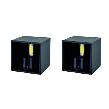 Imagem de Kit 4 Luminária Arandelas Mini LED Facho Ajustável Preta 3000K - Fonta