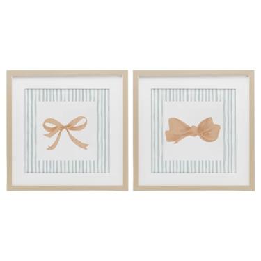 Imagem de Stupell Industries Conjunto de 2 peças com estampa emoldurada de bétula de borda listrada por PATRICIA PINTO, 33 x 33