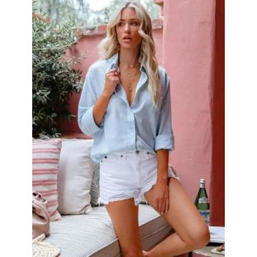 Imagem de Camisa Feminina Vintage Harajuku - Algodão e Linho - Manga Comprida, B