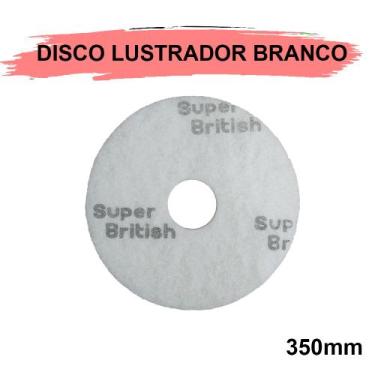 Imagem de Disco lustrador branco 350 british p/ pisos uso enceradeira, 350 BRANC