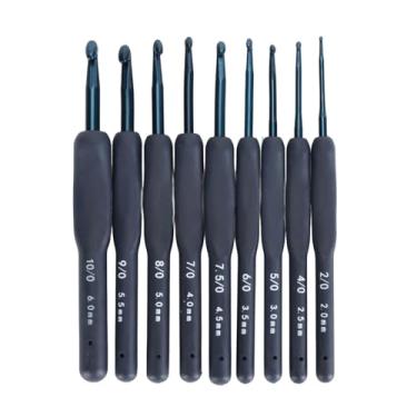 Imagem de Pssopp Conjunto de Ganchos de crochê, 9pcs de Silicone Ergonômico Agulhas de tricô Macio Com Pontas Suaves para Iniciantes e Mãos Artríticas