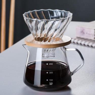 Imagem de Conjunto Kit V60 Tipo Hario Café Maker Suporte Coador Vidro - RALEO