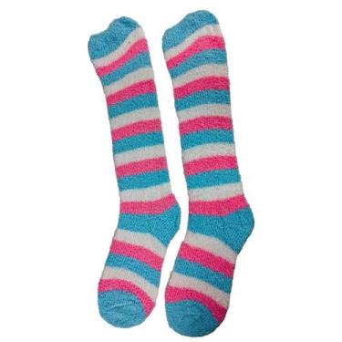 Imagem de Meia Pelúcia Feminino Adulto 3/4 Longa Inverno Quente Proteção Frio Li
