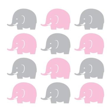 Imagem de Adesivo de Parede Infantil Elefante Quarto Menina Bebe - 211ir - Allod