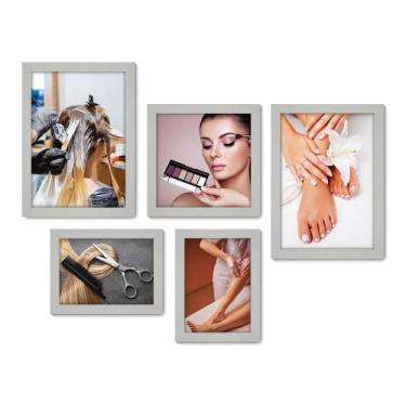 Imagem de Kit Com 5 Quadros Decorativos - Salão de Beleza - Corte de Cabelo - Ti