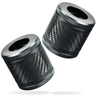 Imagem de GZICMA Crash Bar CNC Fibra de Carbono Embutido Sliders Rodas Decorativas Tampas de Extremidade Rotativas para Guarda de Motor Frontal Protetor de Alforje Traseiro CNC 60 mm (Preto)