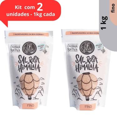Imagem de Sal Rosa Do Himalaia Fino BR Spices Pouch 500G - kit com 2 unidades