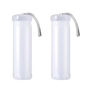 Imagem de RLECS 2 porta-canetas expansíveis de plástico de polipropileno transparente de 21,6 a 38 cm com cordão para pendurar, recipiente de aquarela, tubo de armazenamento para artistas, adequado para