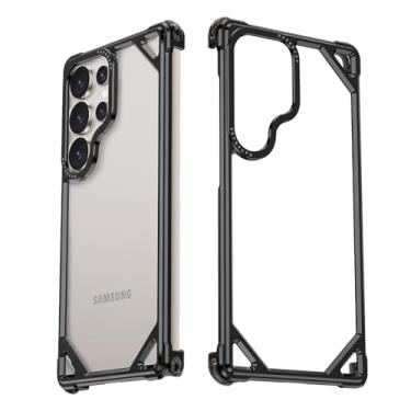 Imagem de NIFBANG Capa protetora para Samsung Galaxy S25 Ultra, fina, de alumínio, design sem parte traseira, compatível com MagSafe, airbags de metal sem moldura de 4 cantos à prova de choque S 25 Ultra Cover
