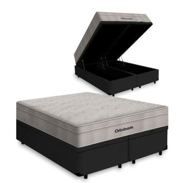 Imagem de Cama Box Baú Queen + Colchão De Molas Ensacadas - AirTech Spring (158x198x72) - Ortobom 