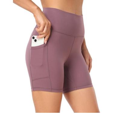 Imagem de Shorts de ioga YUNOGA, cintura alta, costura interna de 6 cm com bolso