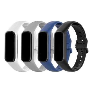 Imagem de 4 Pulseiras De Silicone Para Fit2 R220 Fit 2 R220 Branco / Cinza / Azu