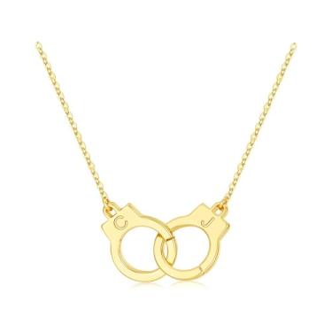 Imagem de M MOOHAM Colar feminino com duas iniciais algemas, banhado a ouro 14K, duas letras, amizade, melhor amigo, joias personalizadas, presentes de aniversário para mulheres, melhores amigas, casais, Latão