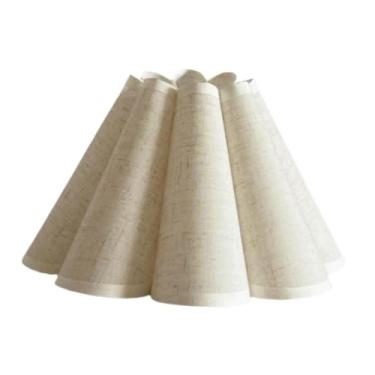 Imagem de Fenteer Abajur em forma de pétala, capa de tecido para lâmpada pendente de substituição, abajur para quarto, teto, mesa, banheiro, luminárias de chão, Linho