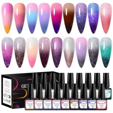 Imagem de Four Lily Conjunto de esmalte de gel que muda de cor, 18 cores que mudam o humor de temperatura, vermelho, rosa, roxo, esmalte de gel de cura com luz UV para salão de beleza e arte de unhas, faça você