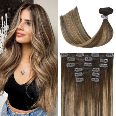 Imagem de Extensões de cabelo UGOTRAYS Balayage Real Human Hair 40cm 120g