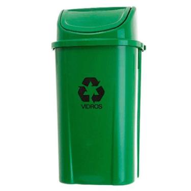 Imagem de Lixeira Basculante Verde 60 Litros - Lar Plásticos - LAR PLASTICOS