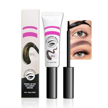 Imagem de BINGBRUSH Gel de sobrancelha fácil de descascar, à prova d'água, de longa duração, à prova de transferência, para modelar e definir, à prova de manchas, maquiagem de sobrancelha de longa duração