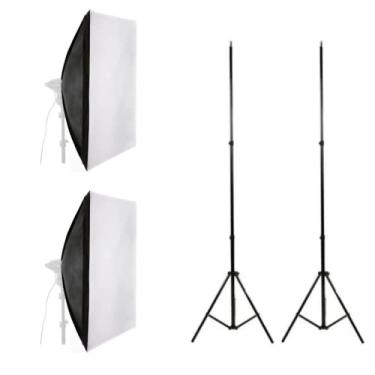Imagem de Kit 2 softbox de 1 lâmpada com 2 tripés