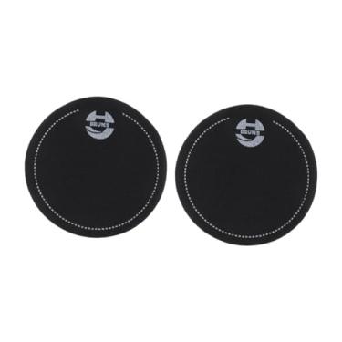 Imagem de simhoa Adesivos para pedal de bateria único, 2 peças, autoadesivos, leves, para redução de harmônicos, Preto