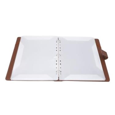 Imagem de ZJchao Pasta Partidária, Pasta de Música para Folha, A4 3 Anel 30 Folhas/60 Páginas Com Acessórios de Piano de Banda de Pressão Elástica para Coro de Orquestra de Banda Com Números de (Marrom)