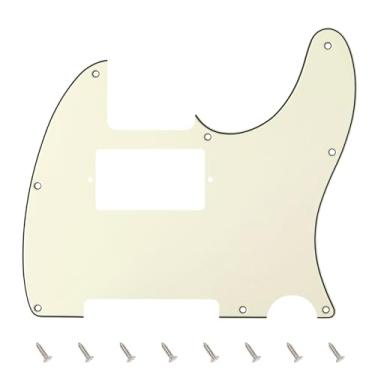 Imagem de Banworks 3 Ply Tele HS/HH Pickguard 8 furos para guitarra elétrica Pickguard placa para USA/Mexican Fender Modern Style Standard Tele Telecaster JT/HB-04 Ivory