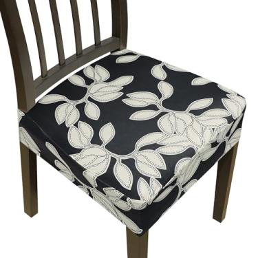 Imagem de Capas de cadeira de jantar, capas de assento para cadeiras de sala de jantar, conjunto de 6, capas elásticas para cadeira de cozinha, capa removível lavável para cadeira de sala de jantar, protetor de