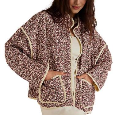 Imagem de Casaco Omoone Cropped acolchoado acolchoado e cardigã para mulheres