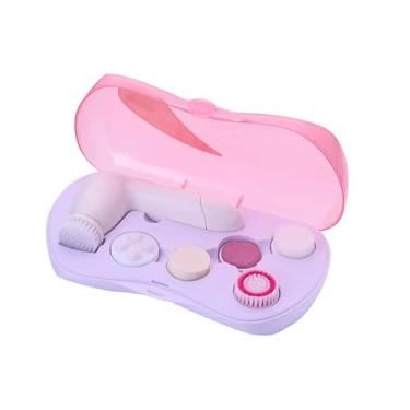 Imagem de Escova de Limpeza Facial Elétrica 6 em 1 – Massageadora Rotativa Impermeável com 6 Cabeças e 2 Velocidades