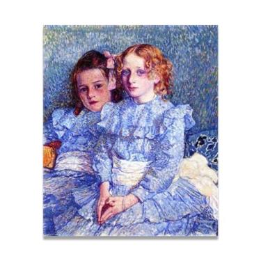Imagem de Cute Little GirlThéo van Rysselberghe: Impressão em tela neoimpressionista belga chave 60 x 72 cm sem moldura