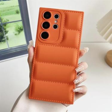 Imagem de Capa para celular Samsung S25 S24 S23 S22 Ultra S21 Plus A56 A36 A26 A16 A06 A55 A35 A06 A15 A15 A54 A34 (para Galaxy A14 5G/laranja)
