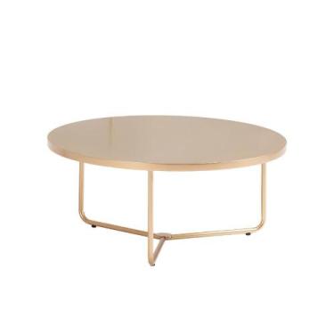 Imagem de Mesa de Centro Redonda 58x26cm Baixa Semi Brilho 100% MDF Cor:Dourado 