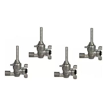 Imagem de Kit 4 Registro Ramal De Rosca R/sm Fischer Cooktop - CHAMA FORTE