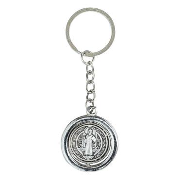 Imagem de Chaveiro São Bento Giratório Níquel