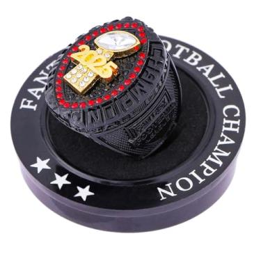 Imagem de ZZXZJW Prêmio Troféu Anel Campeonato de Futebol Fantástico 2025 para Vencedor da Liga de Futebol de Fantasia, Metal, Cristal