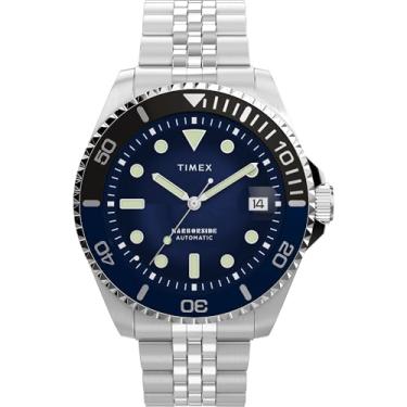 Imagem de Timex Relógio masculino Harborside Coast 40 mm - pulseira prateada mostrador azul caixa prateada